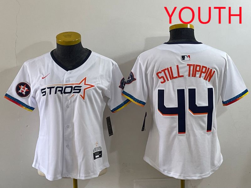 Youth Houston Astros 44 Still Tippin White Four generations Joint Name 2025 Nike MLB Jersey style 9